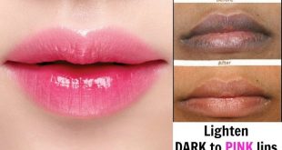 Pink lips found by removing blackness from the lips